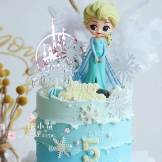 - 藍色 Elsa - 生日蛋糕裝飾