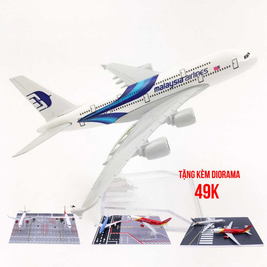 模型馬來西亞航空公司空客 A380 飛機 16cm MB16094
