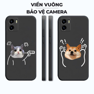 Vivo Y15s,Y15a,Y01 軟矽膠套保護可愛的情侶相機,卡通狗貓