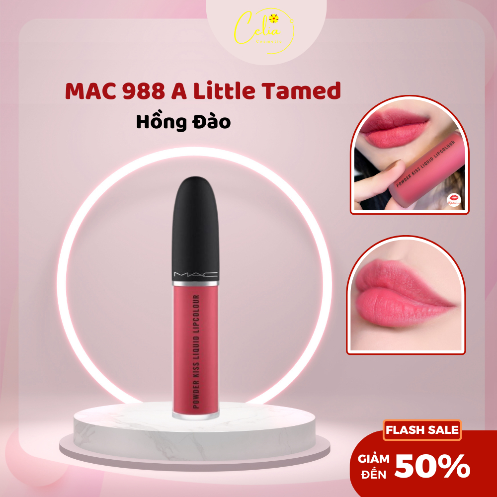 Mac Powder Kiss Liquid Lipcolor Color 988 A Little Tamed - 兒