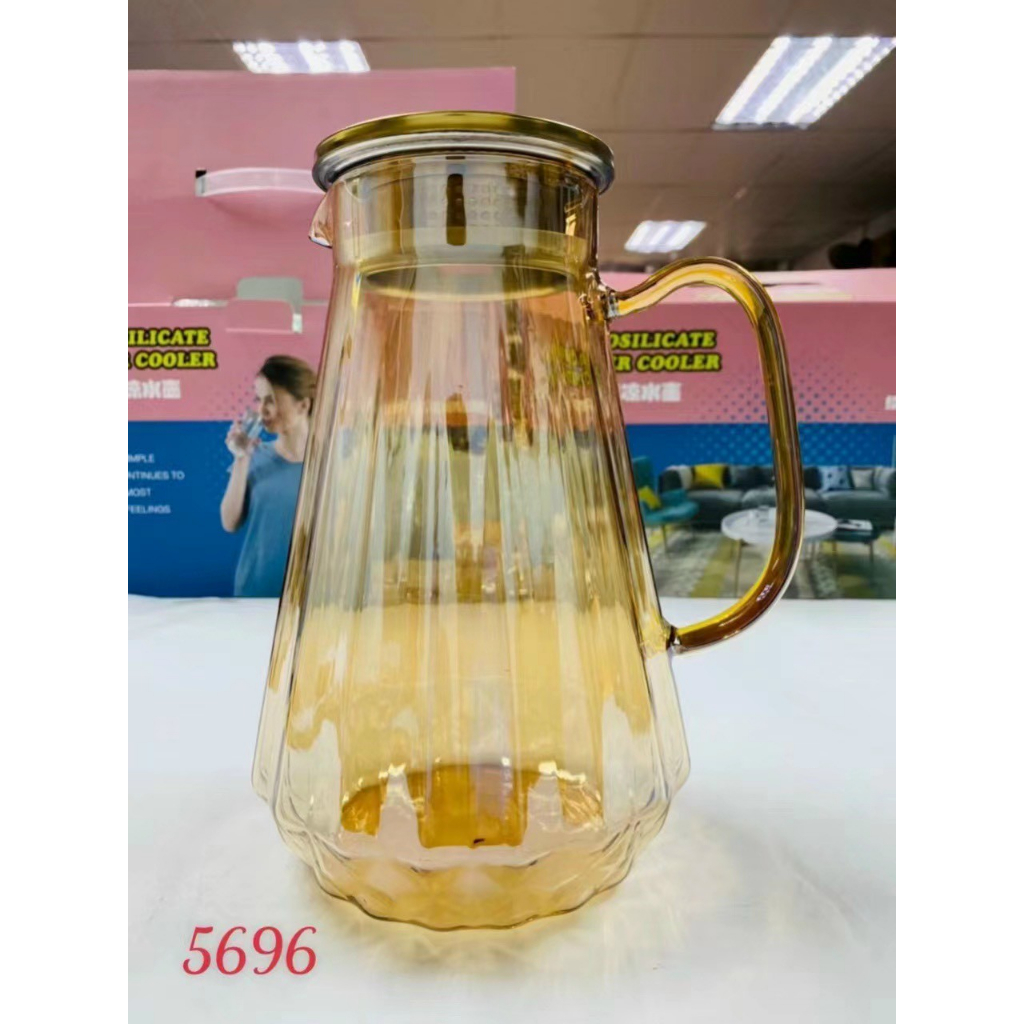 耐熱玻璃水瓶高達 400 度 C 黃色 GOND 豪華