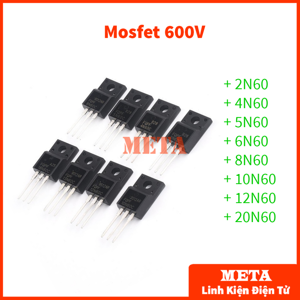 Mosfet 2N60 4N60 5N60 6N60 8N60 10N60 12N60 20N60 600V 優質塑料背