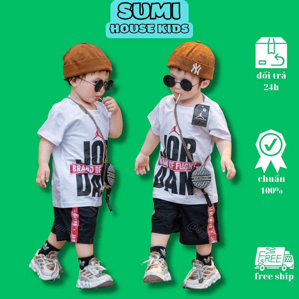韓國jordan運動童裝簡約印花純棉彈力易穿sumi HOUSE KIDS男童套裝