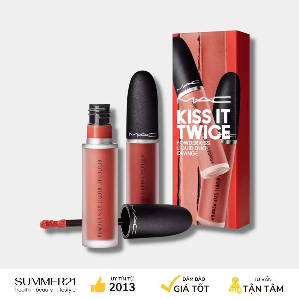 套裝口紅 [MAC] KISS IT TWICE POWDER KISS LIQUID DUO: 橙色(對不起 + MA