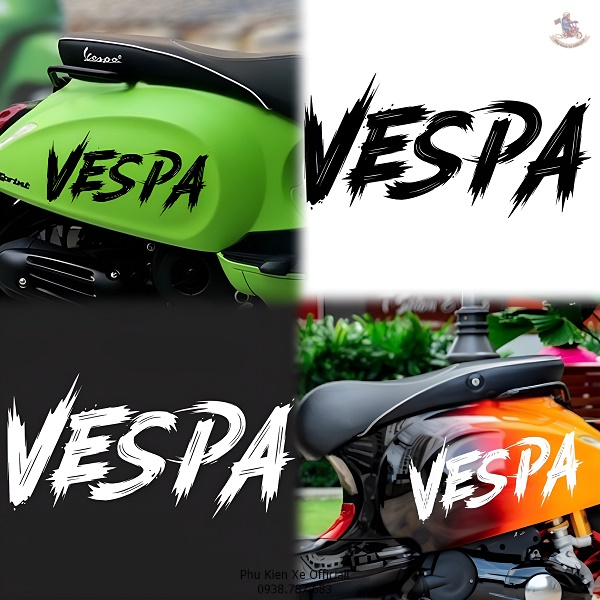 Vespa 字母郵票高品質顏色耐用防水