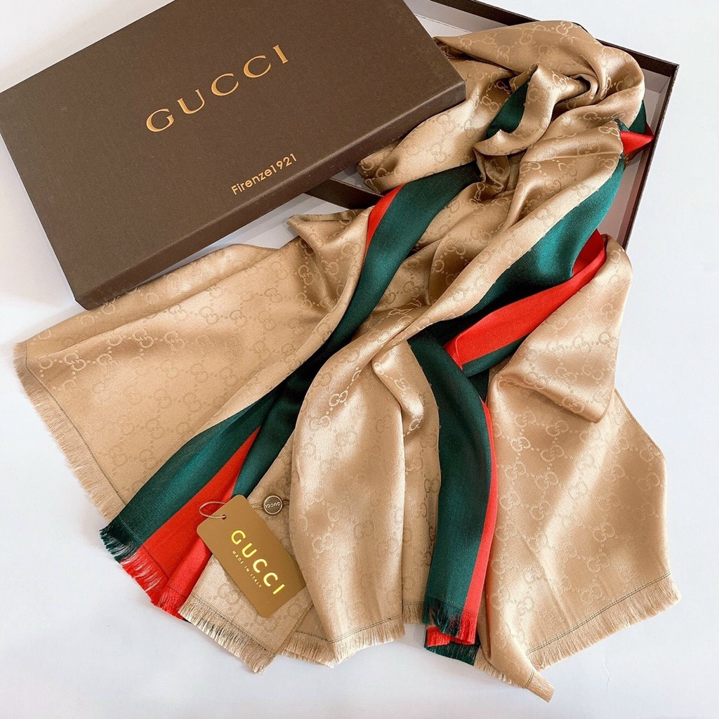 Gucci 圍巾高品質優雅圖案奢華 90X180Cm _ Linka