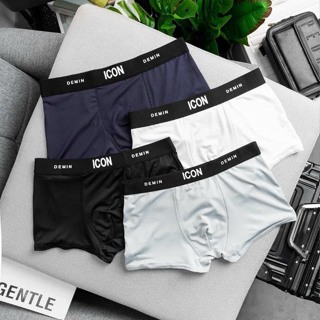 Icon Cold Elastic Boxer 男士內衣,冷彈力男士三角褲 Boxer ICON 牛仔布,