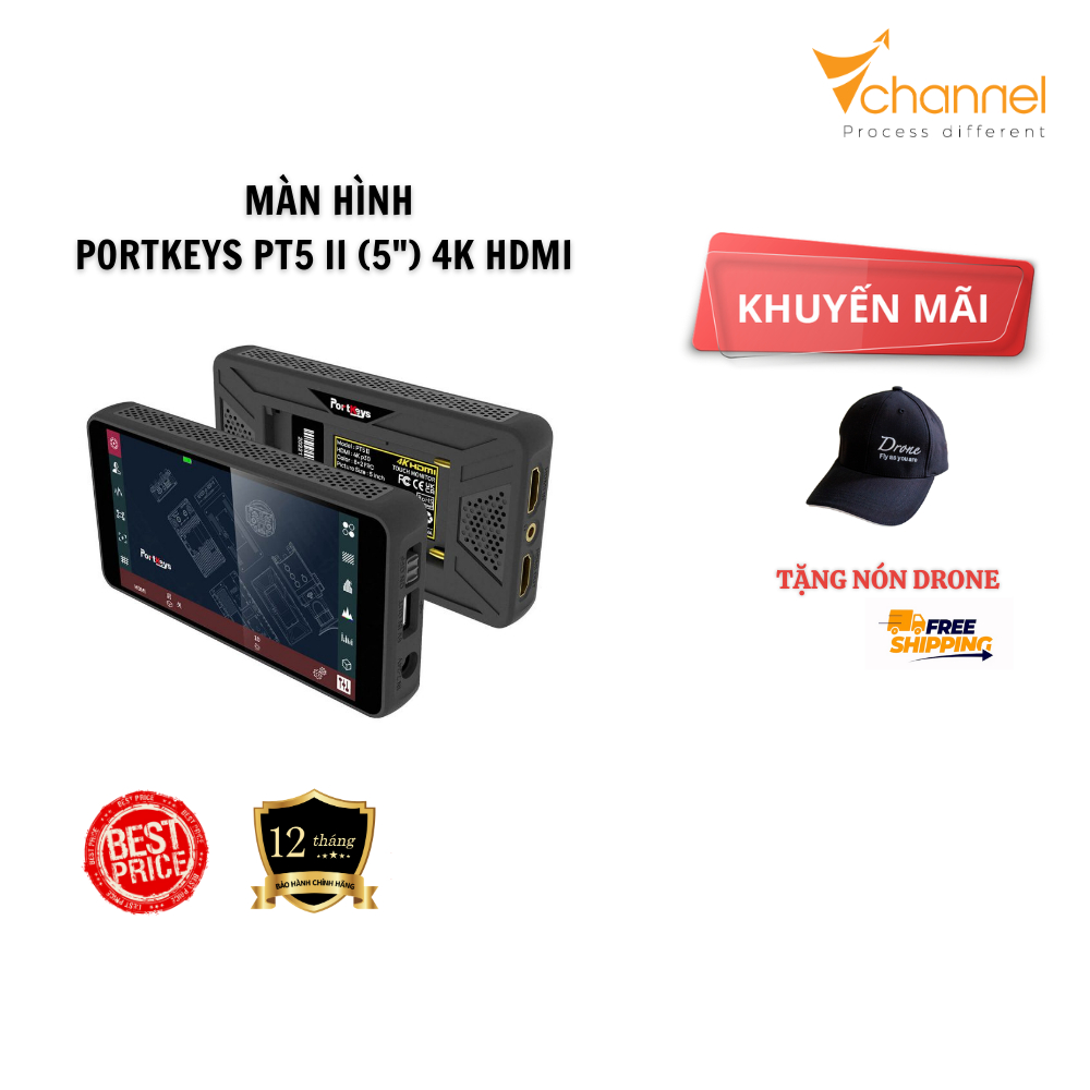 Portkeys PT5 II(5 英寸 HDMI 顯示屏 - [免費無人機帽]