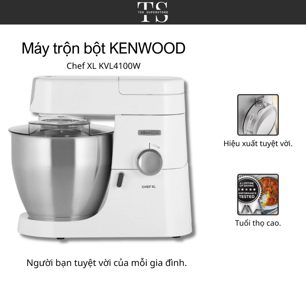 Kenwood Chef XL 立式攪拌機 KVL4100W 粉末攪拌機,容量 1200W,容量 6.7L,