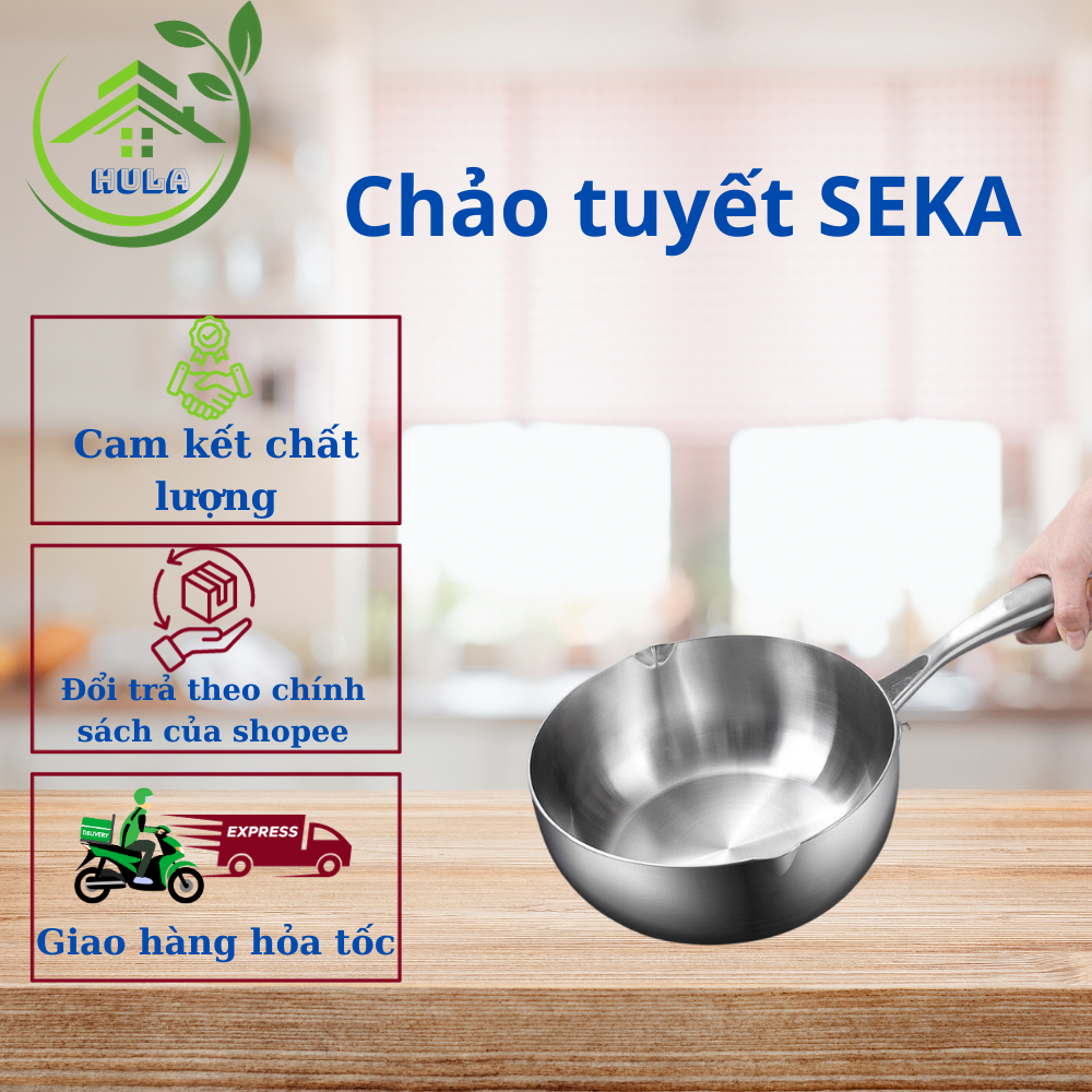Seka 單片不銹鋼鍋具不粘尺寸 22cm、24cm、26cm 適用於所有類型的帶防油爐