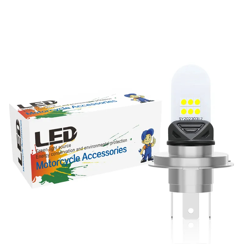 Motoled DC12V H4 HS1 BA20D H6 遠光燈近光燈 3030SMD 鋁製摩托車 LED 大燈