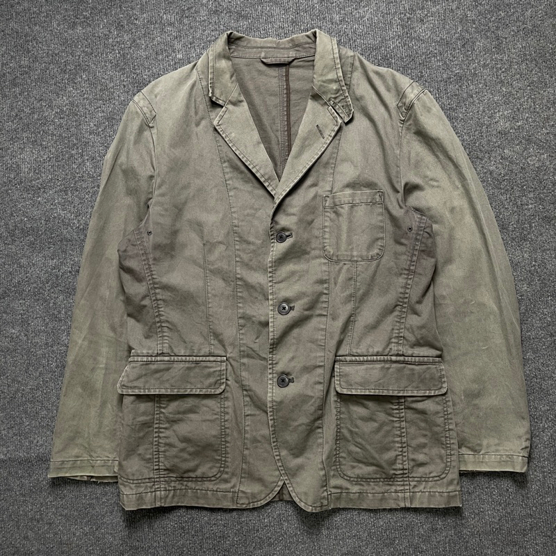 西裝外套 2hand Uniqlo Faded Olive 軍裝西裝外套