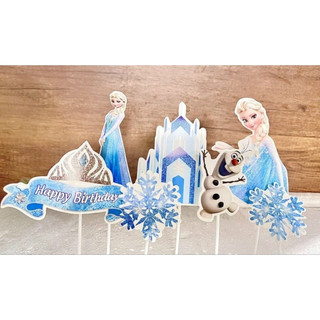 - Elsa Olaf 紙塞套裝 - 生日蛋糕裝飾