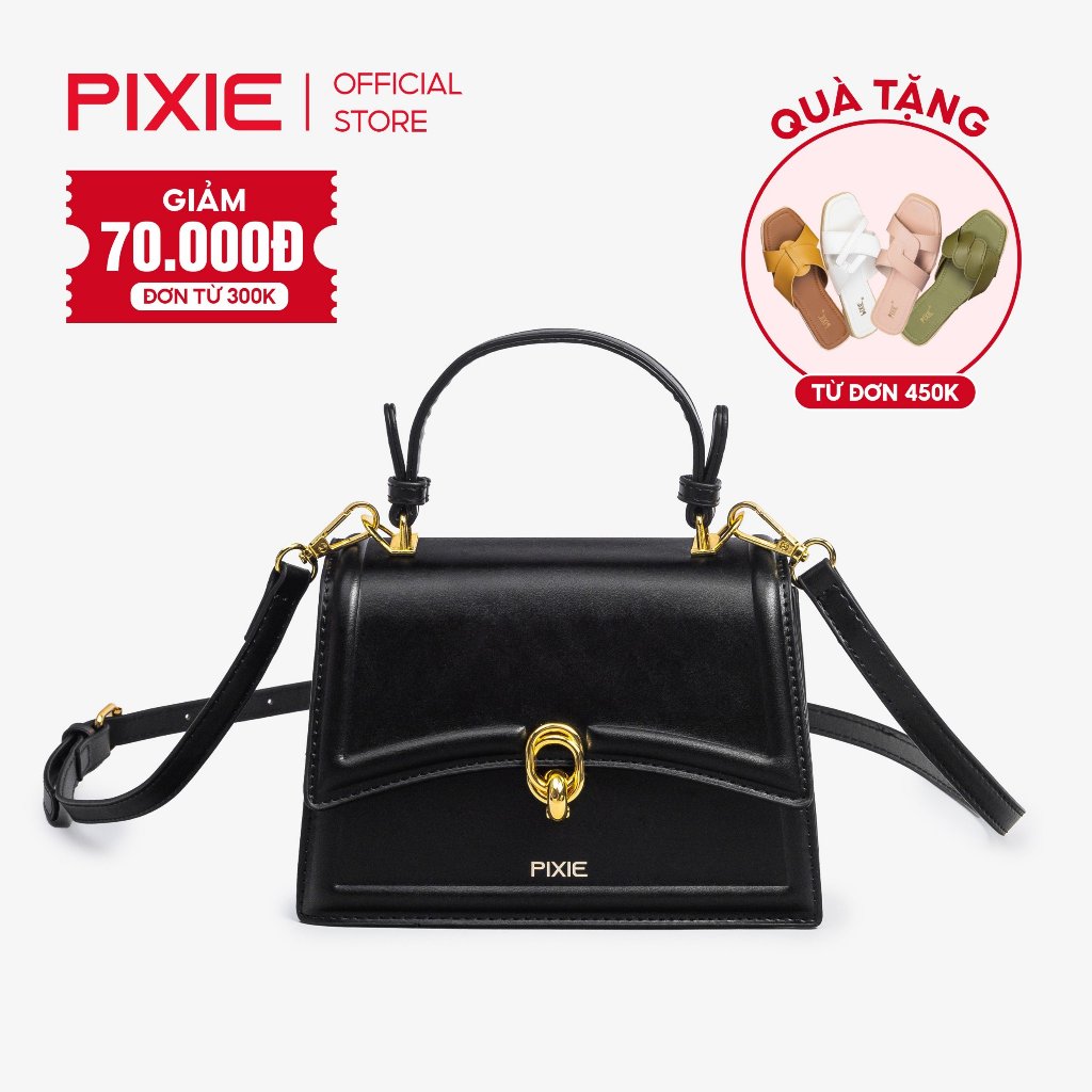 時尚 Pixie 黑色斜挎女士手提包 T201