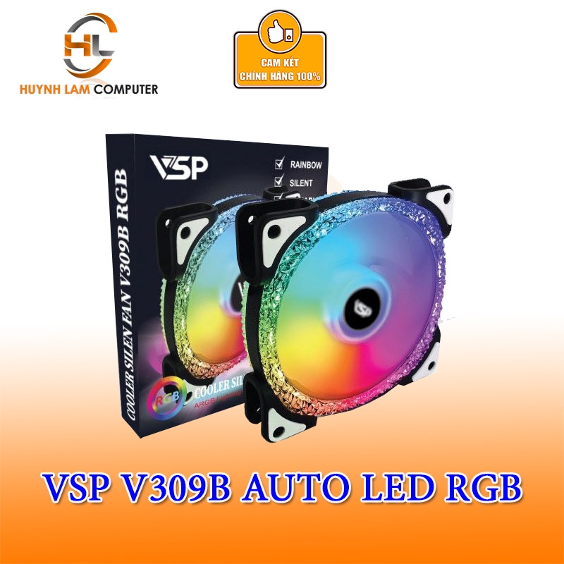 風扇外殼 VSP V309B(黑色)12cm 自動 RGB LED(無集線器)-散熱器風扇