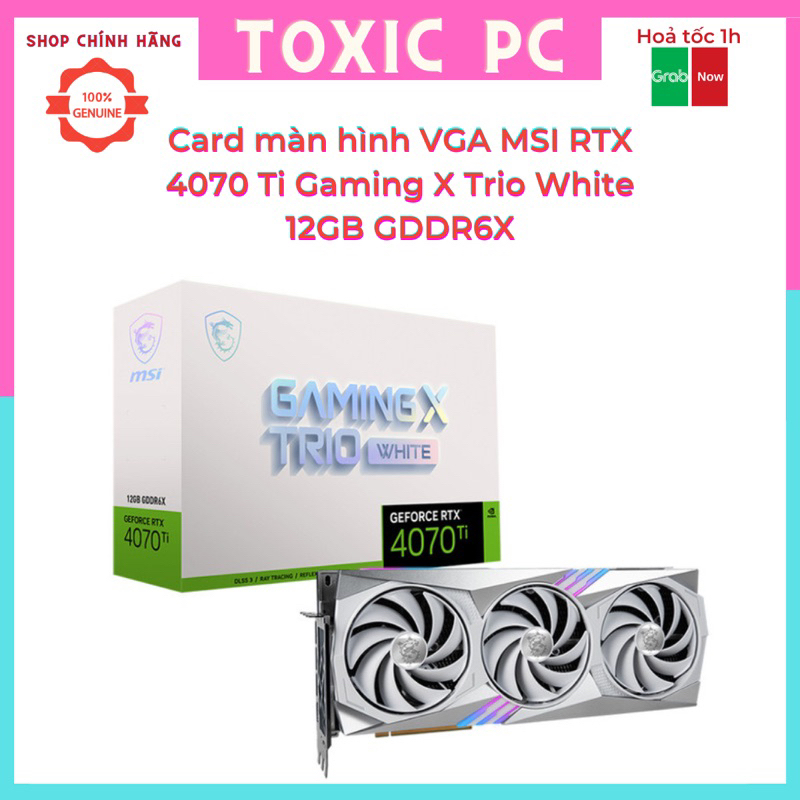 Vga MSI RTX 4070 Ti Gaming X Trio 白色 12GB GDDR6X 顯卡正品