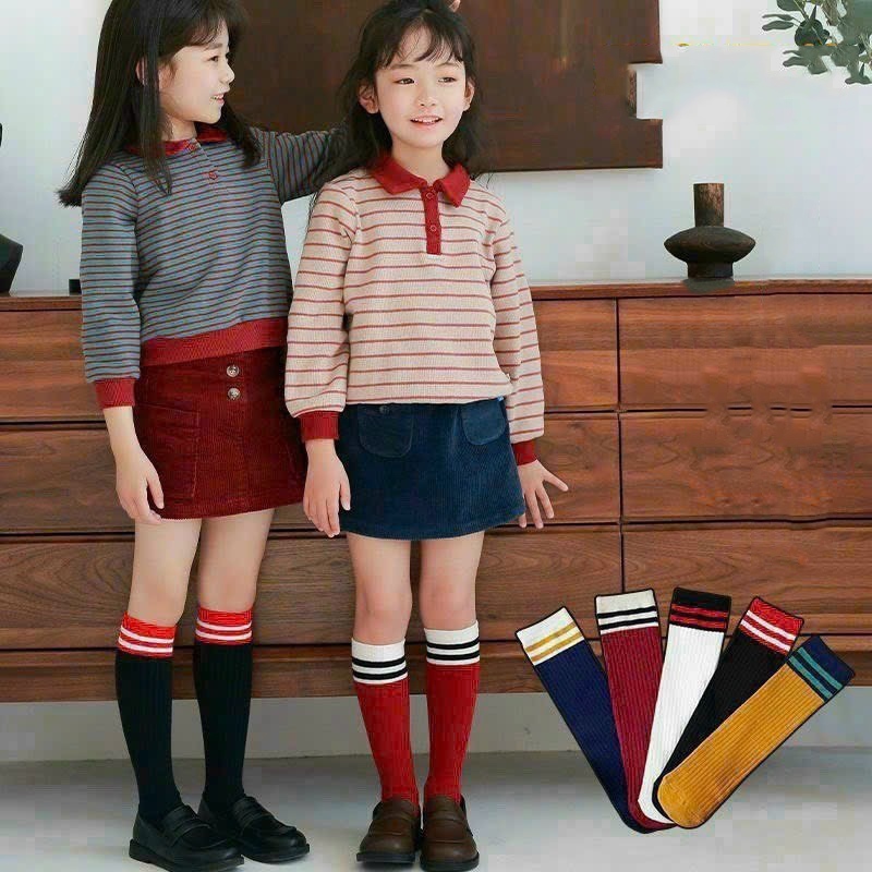 兒童大腿襪 - 韓式高品質厚羊毛大腿襪,適合女孩 32 厘米長