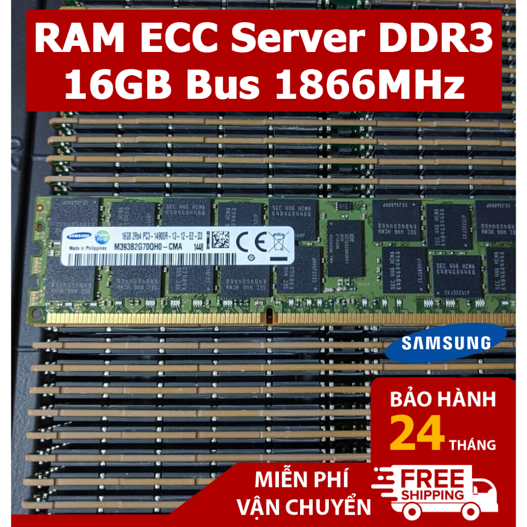 Ram ECC 服務器 DDR3 16GB 總線 1866MHz 2Rx4 PC3-14900R(三星)