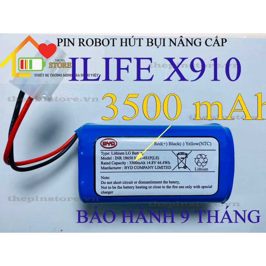 【3500毫安容量】LG正品升級版ILIFE X910機器人電池