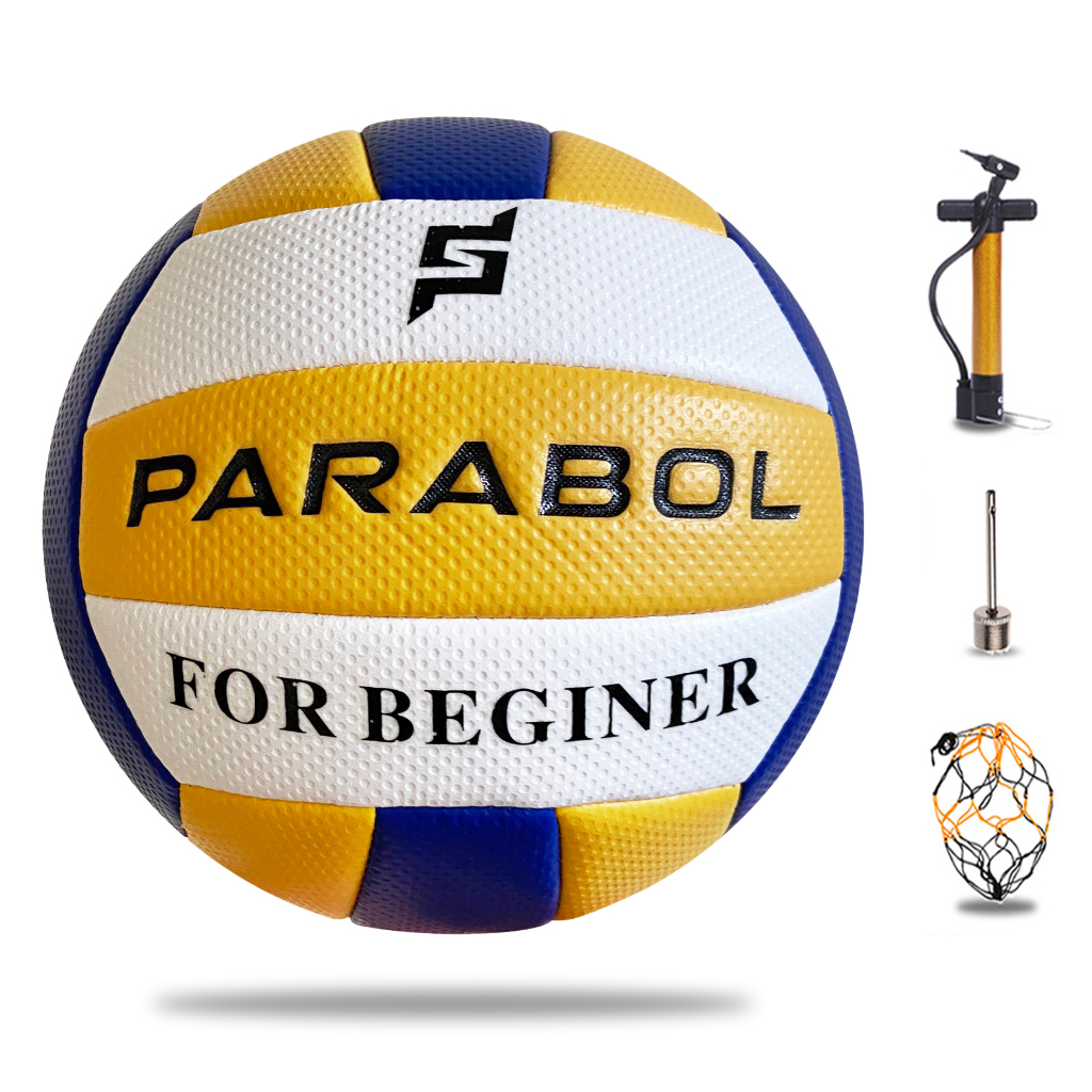 Parabol X5000 皮革排球軟皮球 - 專業排球尺寸 5 - 免費配件套裝