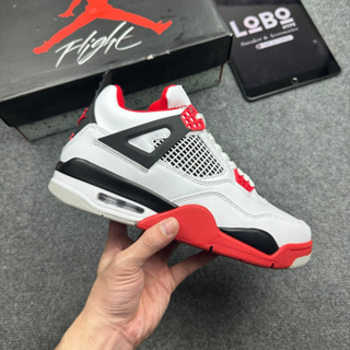 Jordan 4 Fire Red 運動鞋(jd4 白紅)高品質 Lobo 運動鞋。