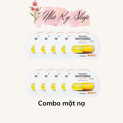 Combo BNBG 美白面膜亮白晚間膚色 Vita Genic 美白果凍面膜 (維生素 C) - 30ml / 片