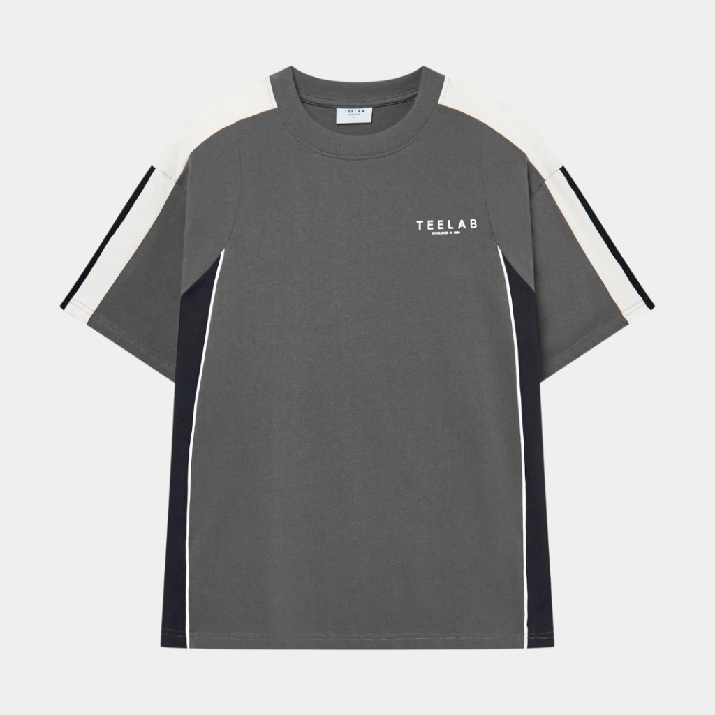 Teelab 本地品牌中性條紋肩部重芯 T 恤 TS193