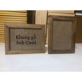 橡木色婚禮照片桌面木桌架(照片 13x18)