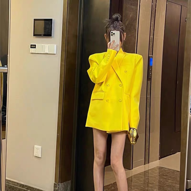 Taobao Qccc 亮黃色 HQ 風格懶人西裝外套(附最後一張實拍)