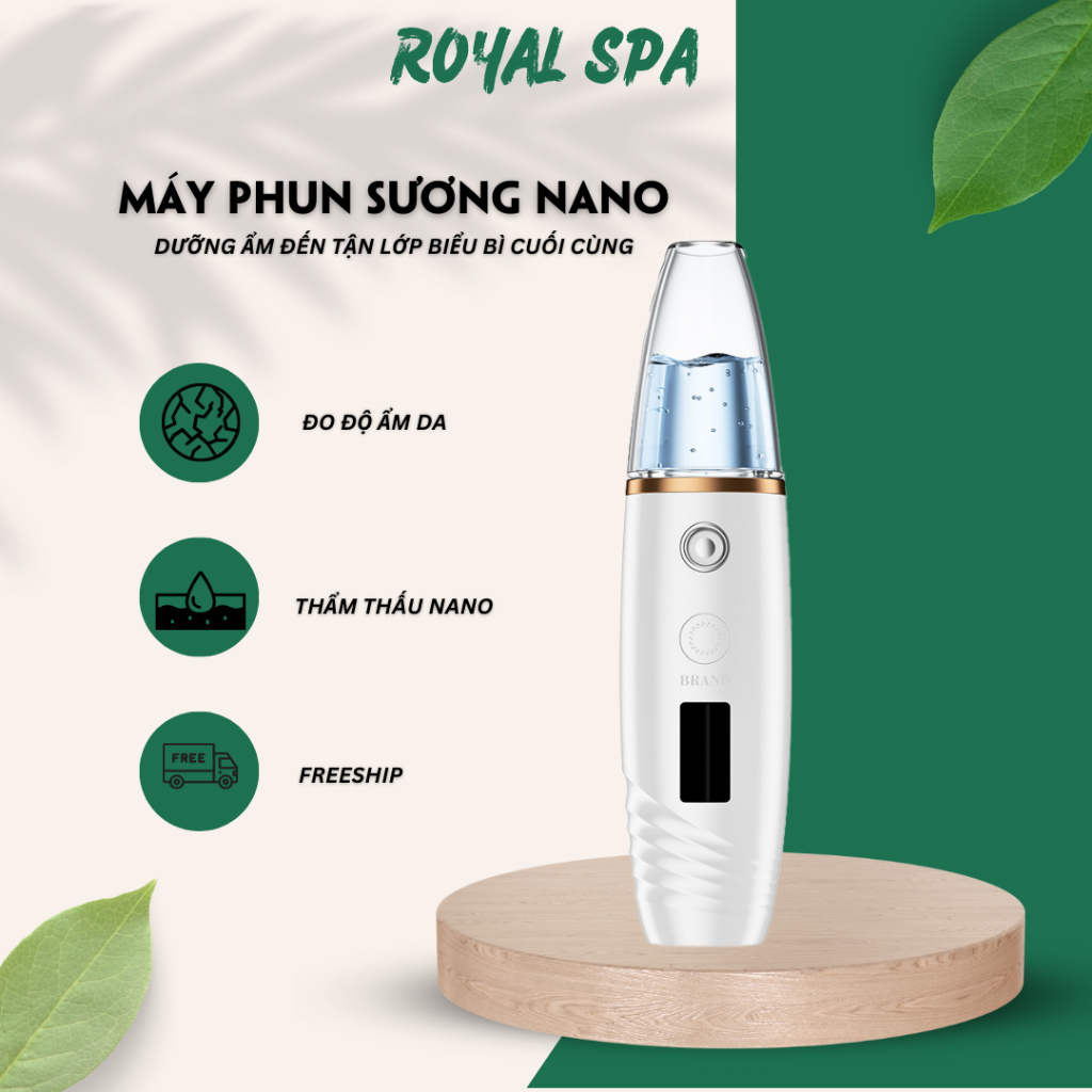 納米麵部蒸汽機集成皮膚水分和油測量功能 - Royal Spa