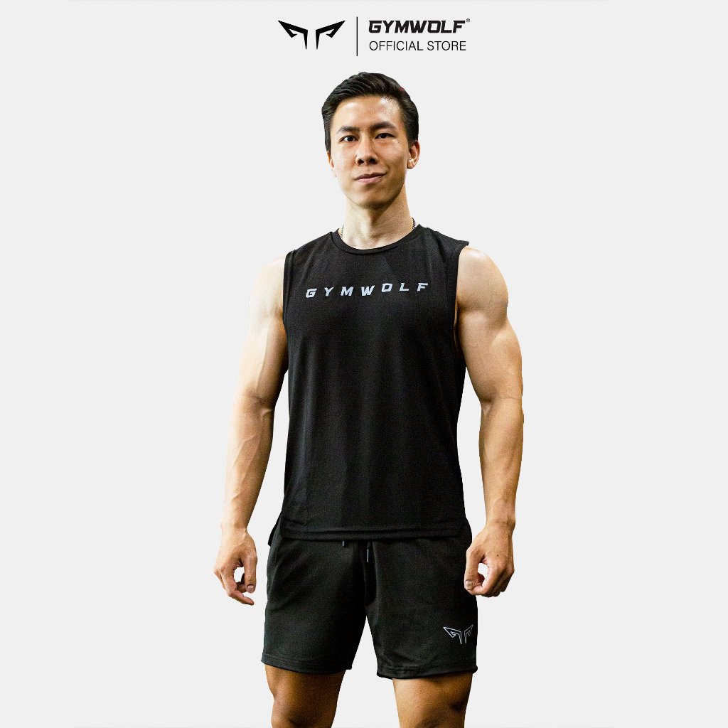 Fitpro 男士健身背心,搭配 GYMWOLF 品牌,男士健身背心襯衫,柔軟,輕質面料,速乾 (WOLF91)