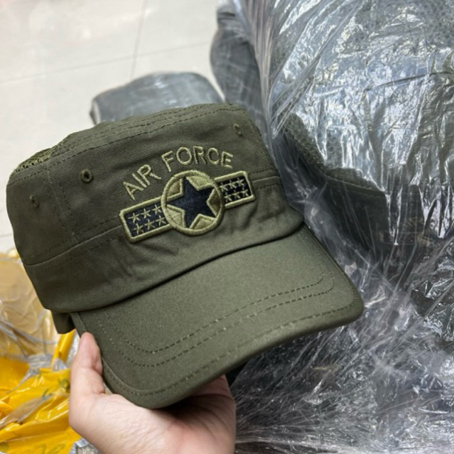 士兵帽,帶透氣網眼的卡其色空軍帽