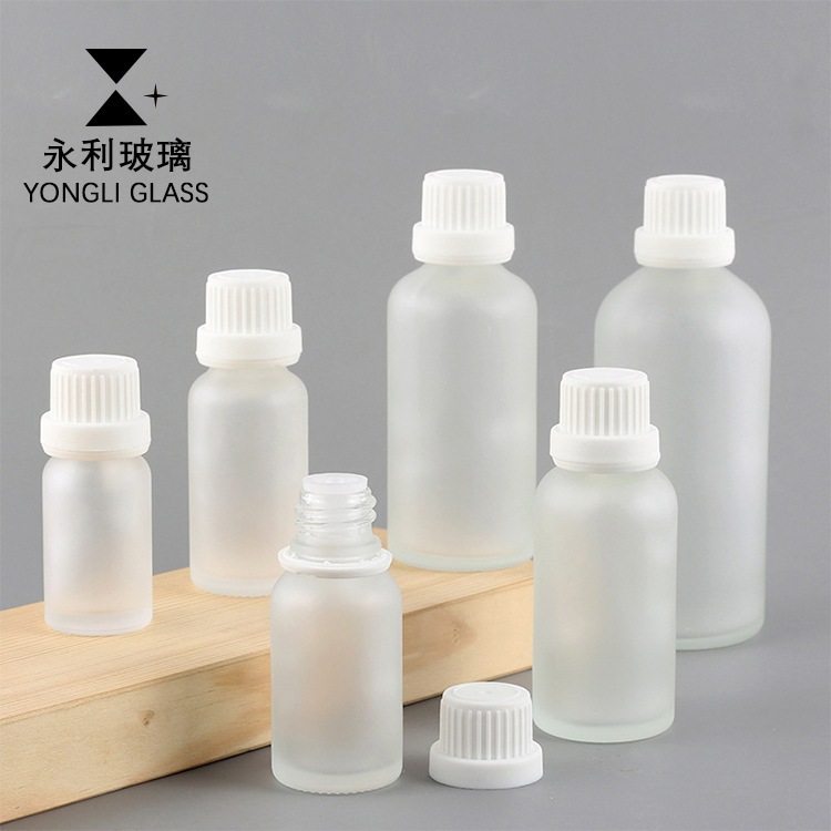 高品質玻璃瓶,帶大滴白蓋 5ML - 100ML 含精油、精華素、化妝品提取物 Du Lich