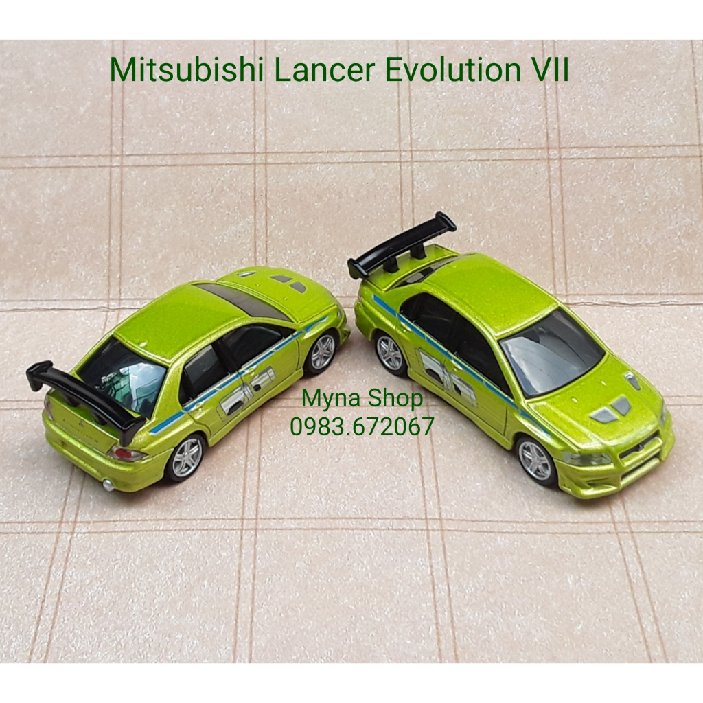 Toy tomica 汽車模型不帶盒,三菱 Lancer Evolution VII,高級無限 No.01