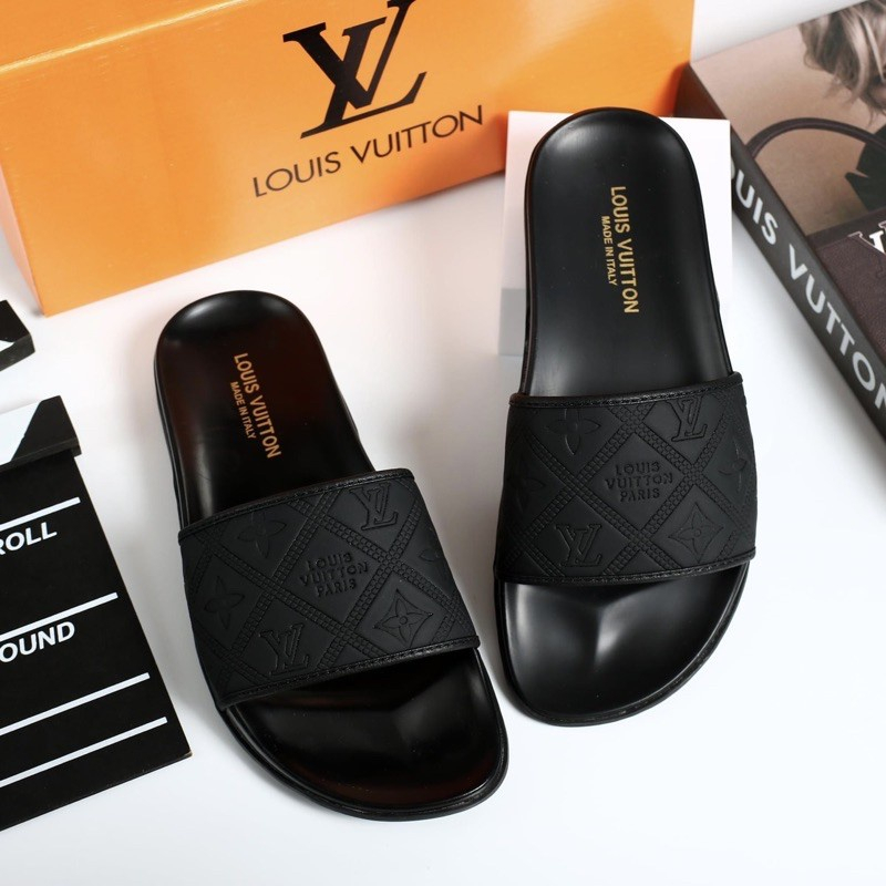 Lv 高品質皮革拖鞋,帶水平帶和硬底,市場上超耐用且奢華 - luyentran79