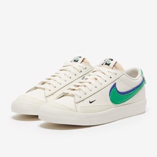 Nike Blazer Low 白色和綠色男女短領運動鞋,白色藍色 Full Box Bill