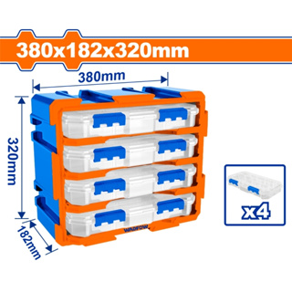 櫥櫃包括 4 個塑料盒,分為 13 個組件隔間 380x182x320mm WadFow WTB8344