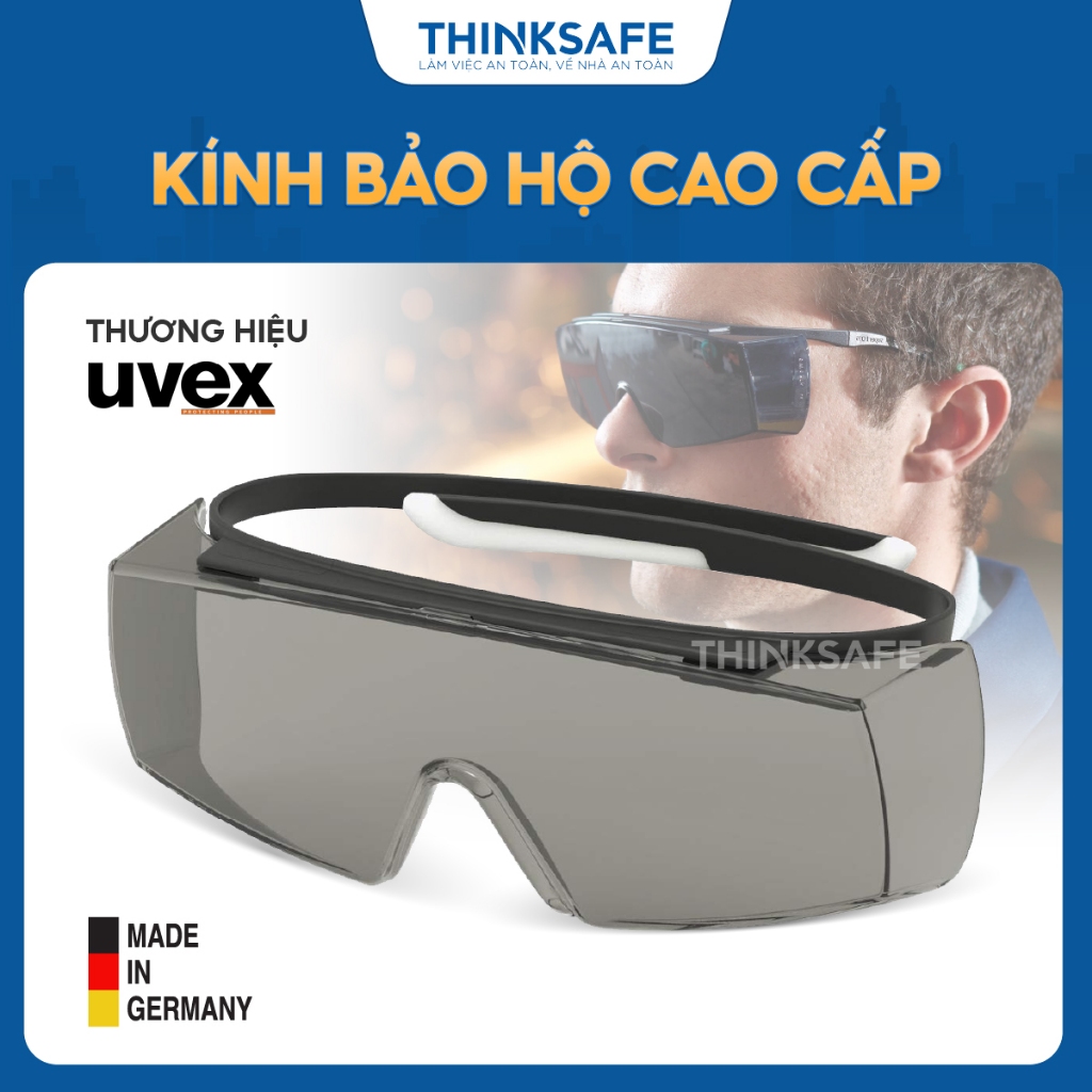 Uvex Super OTG 高級護目鏡防塵、紫外線、戴上特寫眼鏡、防霧防塵玻璃在道路上