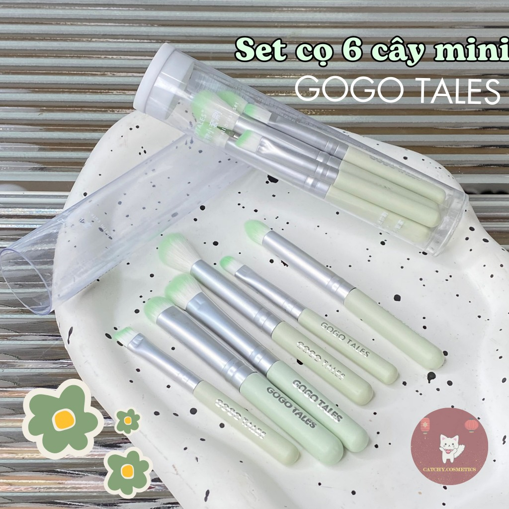 [GOGO Tales] GOGO TALES 6-Tree 迷你眼部化妝刷套裝帶塑料便攜包 (GT563)