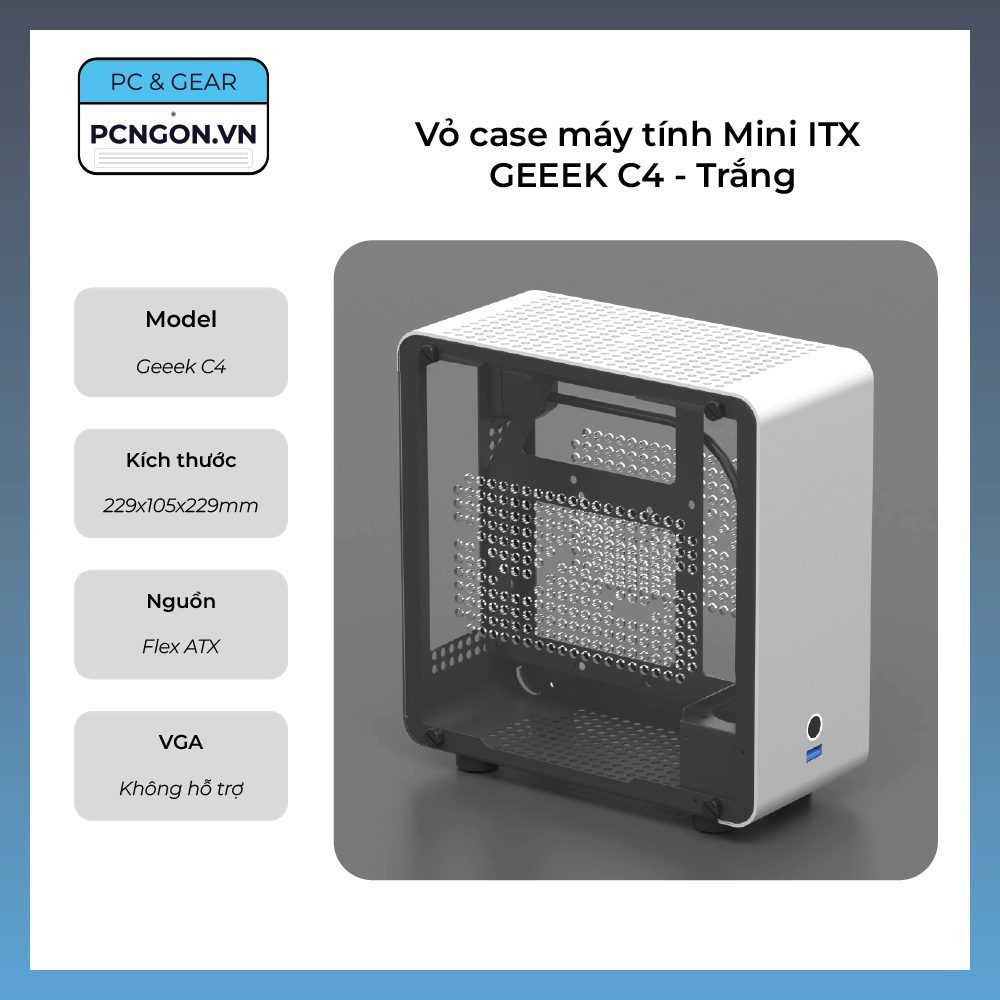 [Pcngon] Mini Atx GEEEK C4 電腦機箱 - 白色