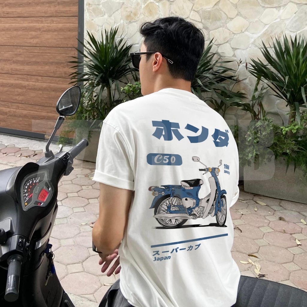 Super cub Honda 50cc 超大號中性 t 恤,100% 棉 250GB