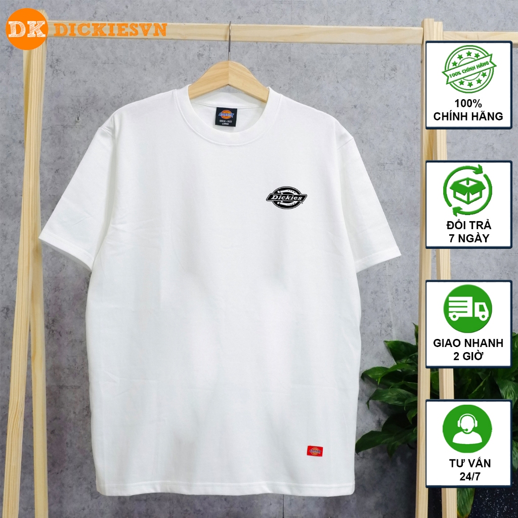 【正品】Dickies 中性 t 恤搭配黑白小標誌 + 素色襯衫,100% 棉 -