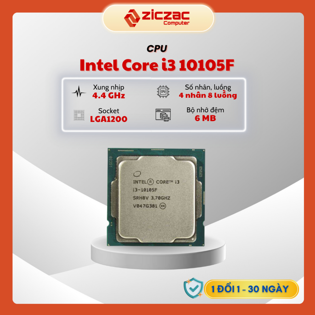 Cpu 處理器 Intel Core i3 10105F 托盤全新無風扇