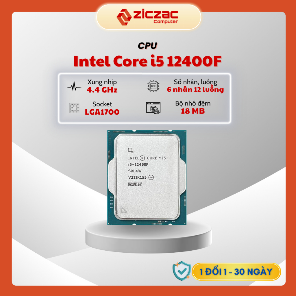 Intel I5 12400F 托盤全新 CPU 處理器無風扇插座 LGA1700 (6 核 12 線程 / 2.5 4