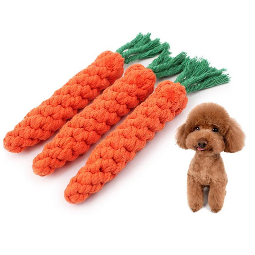磨狗貓指甲的手工編織胡蘿蔔玩具
