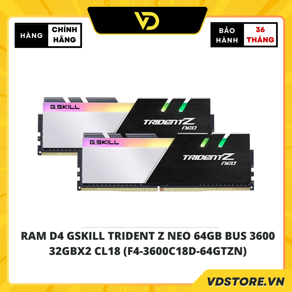 [DDR4] 內存 GSKILL 三叉戟 Z NEO 64GB 總線 3600 32GBX2 CL18 (F4-3600