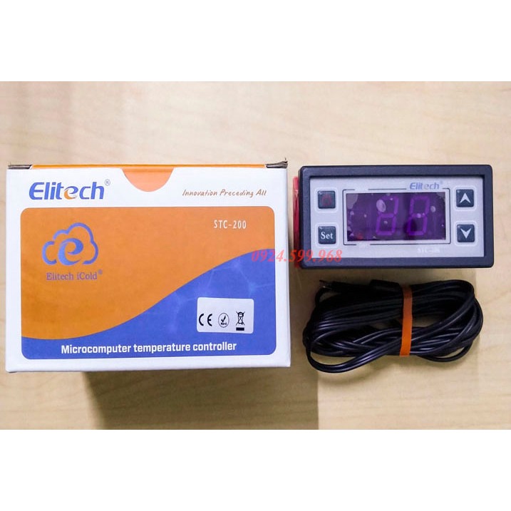 Elitech STC-200 冷卻溫度控制器,用於製冷、製冷、冷凍機、熱泵、培養箱的加熱