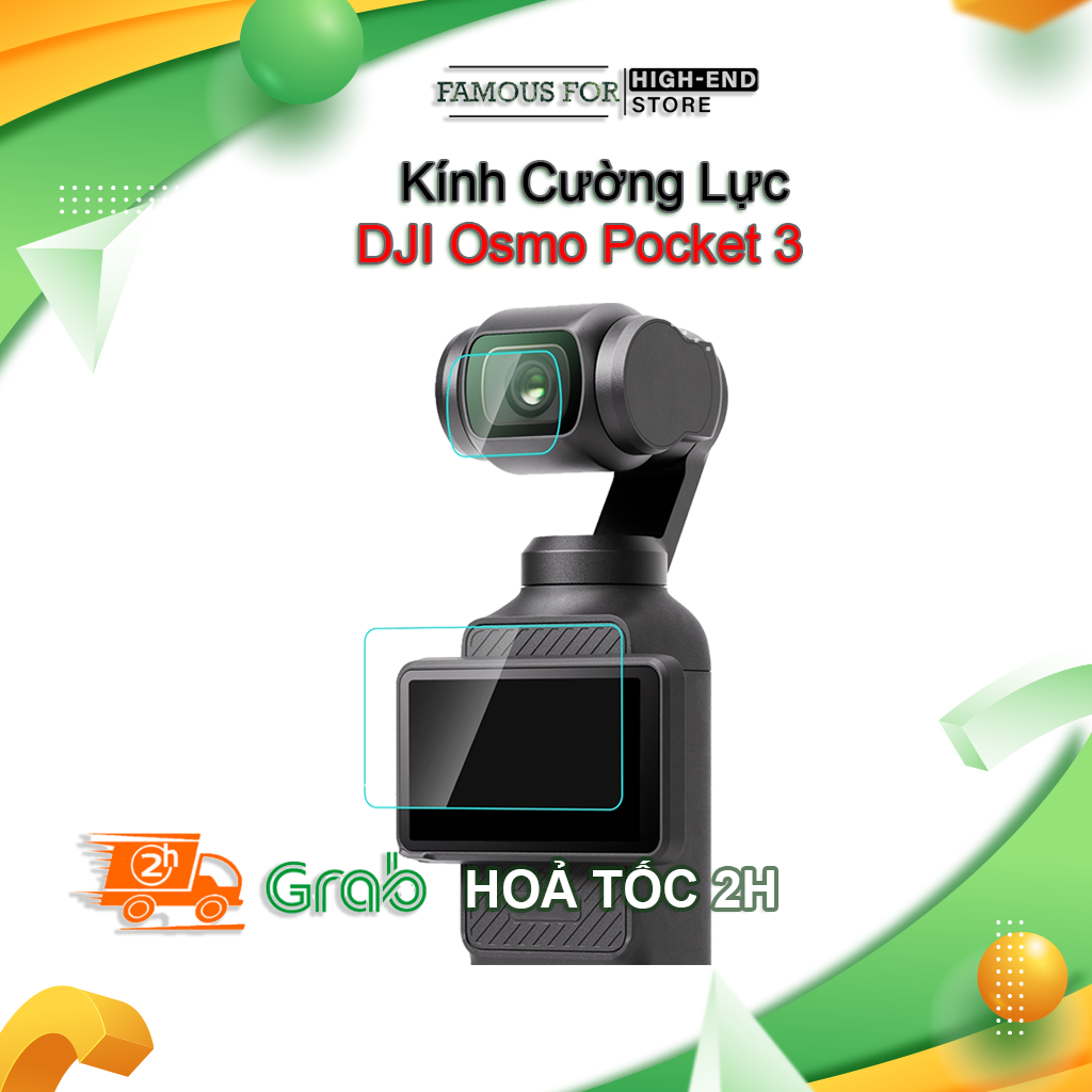 適用於 DJI Osmo Pocket 3 9H 防刮鏡頭保護的獨家超透明鋼化玻璃