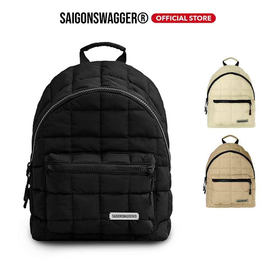 Saigon SWAGGER 男士棉質迷你背包® Noir PUFFER 背包