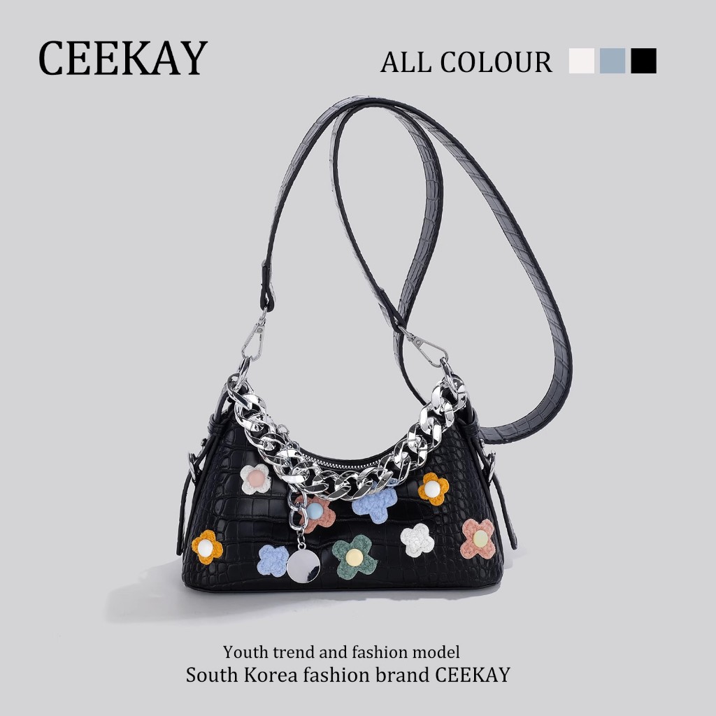 【有貨】正品 Ceekay 時尚女式手提包,奢華花形胃包 - 整盒 - CK38